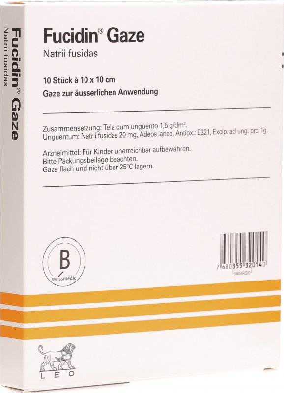 Fucidin Gaze 2 10x10cm 10 Stück in der Adler Apotheke