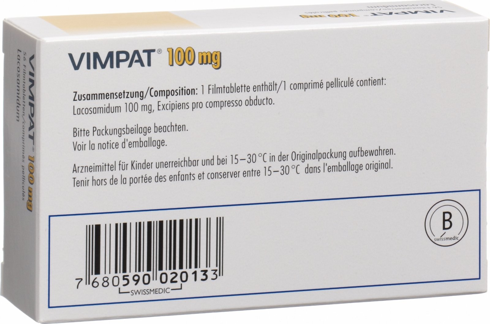 Vimpat Filmtabletten 100mg 56 Stück in der Adler Apotheke