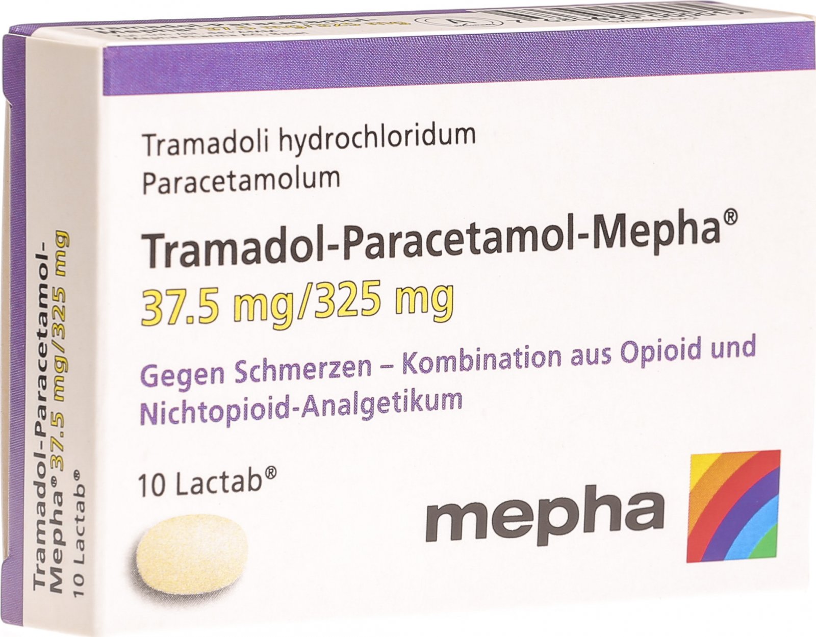 Tramadolparacetamol Mepha 37.5/325mg 10 Stück in
