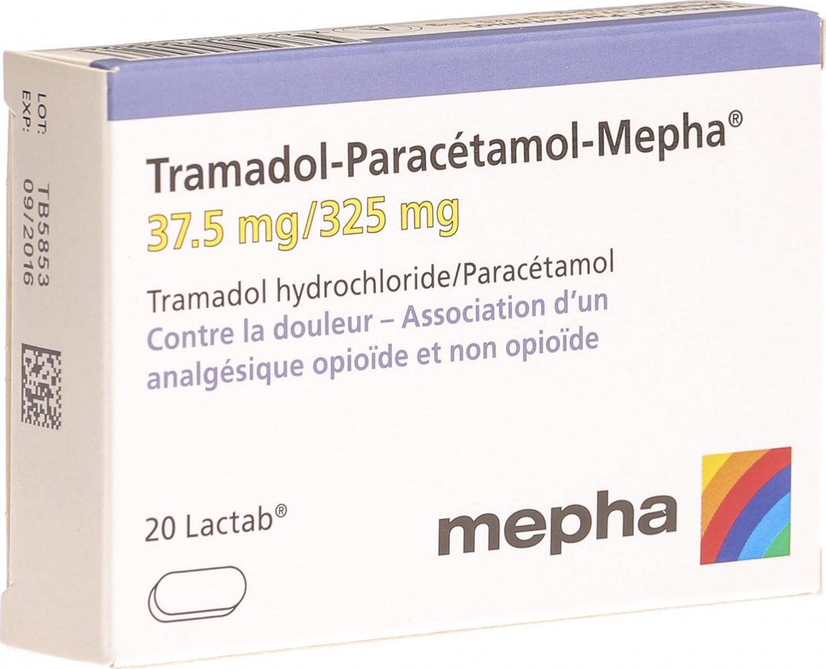 Tramadolparacetamol Mepha 37.5/325mg 20 Stück in der Adler Apotheke