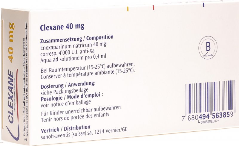 Clexane 40 Mg Fertigspritzen Anwendung www.adlershop.ch