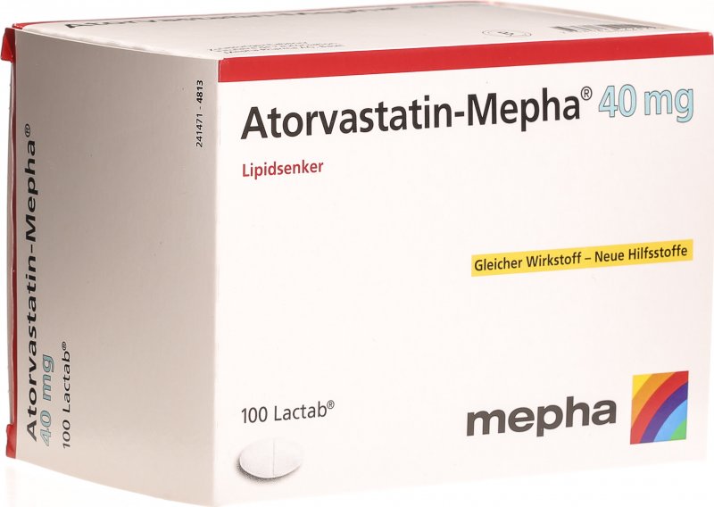 Atorvastatin Mepha Lactabs 40mg 100 Stück in der Adler Apotheke Atorvastatin Mepha Lactabs 40mg 100 Stück in der Adler Apotheke