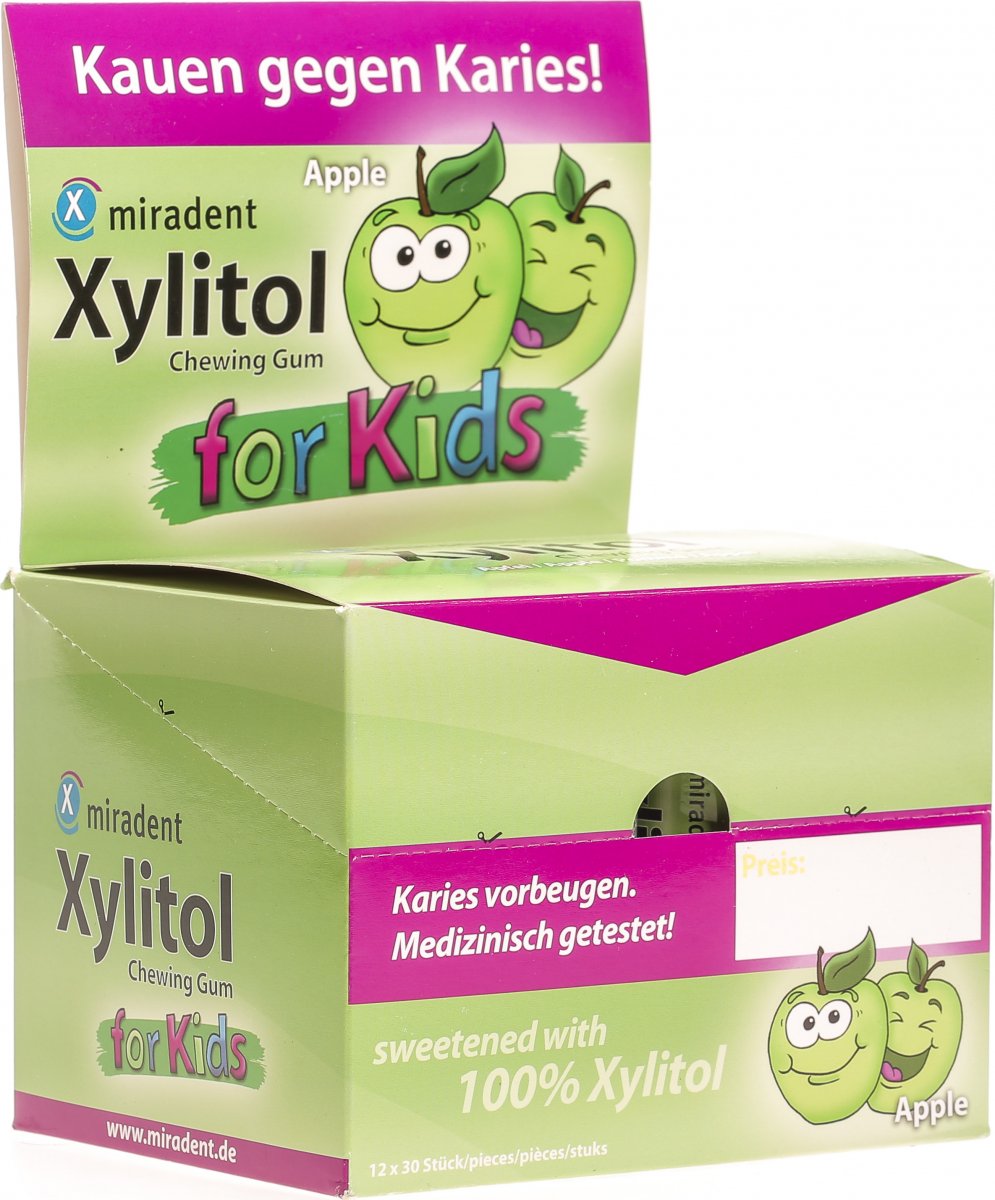 Miradent Xylitol For Kids Kaugummi Apf, Disp 12x30stk in der Adler Apotheke