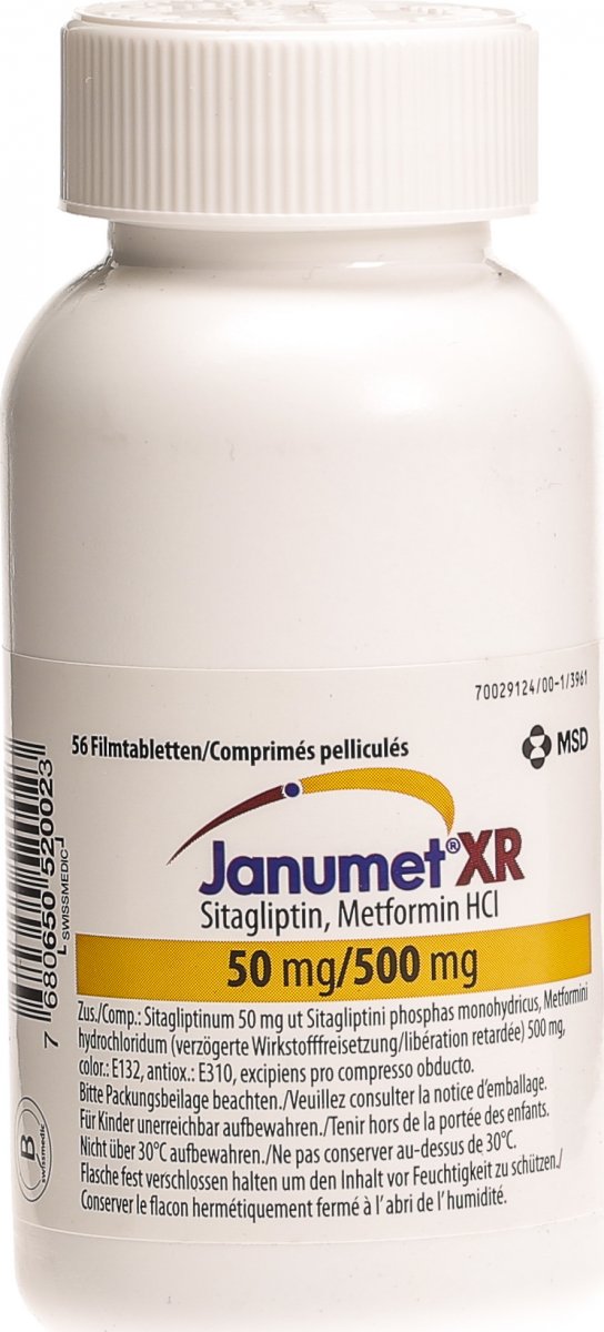 Janumet XR Retard Filmtabletten 50/500mg 56 Stück in der Adler Apotheke