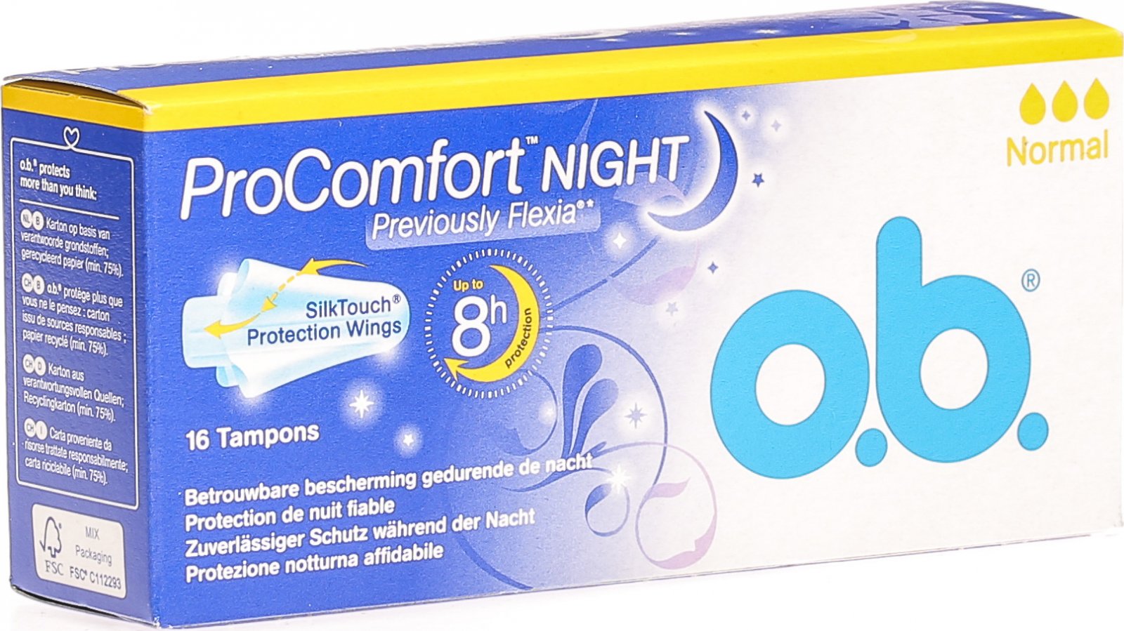 Ob Flexia Pro Comfort Tampons Night Normal 16 Stück in der Adler Apotheke