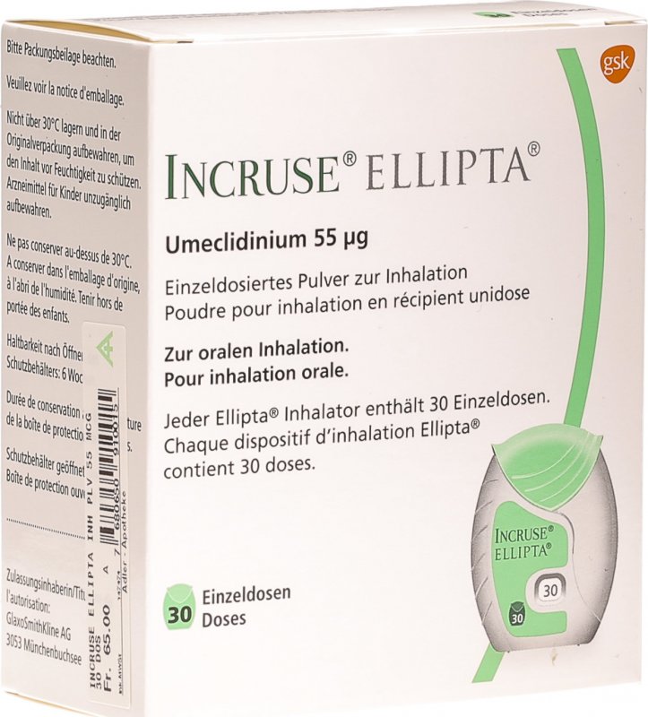Incruse Ellipta Inh Pulver 55mcg 30 Dos in der Adler Apotheke