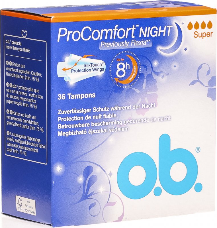 Ob Flexia Pro Comfort Tampons Night Super 36 Stück in der Adler Apotheke
