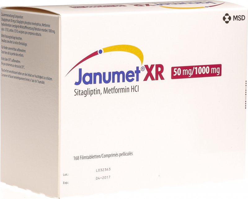 Janumet XR Retard Filmtabletten 50/1000mg 3 Flasche 56 Stück in der