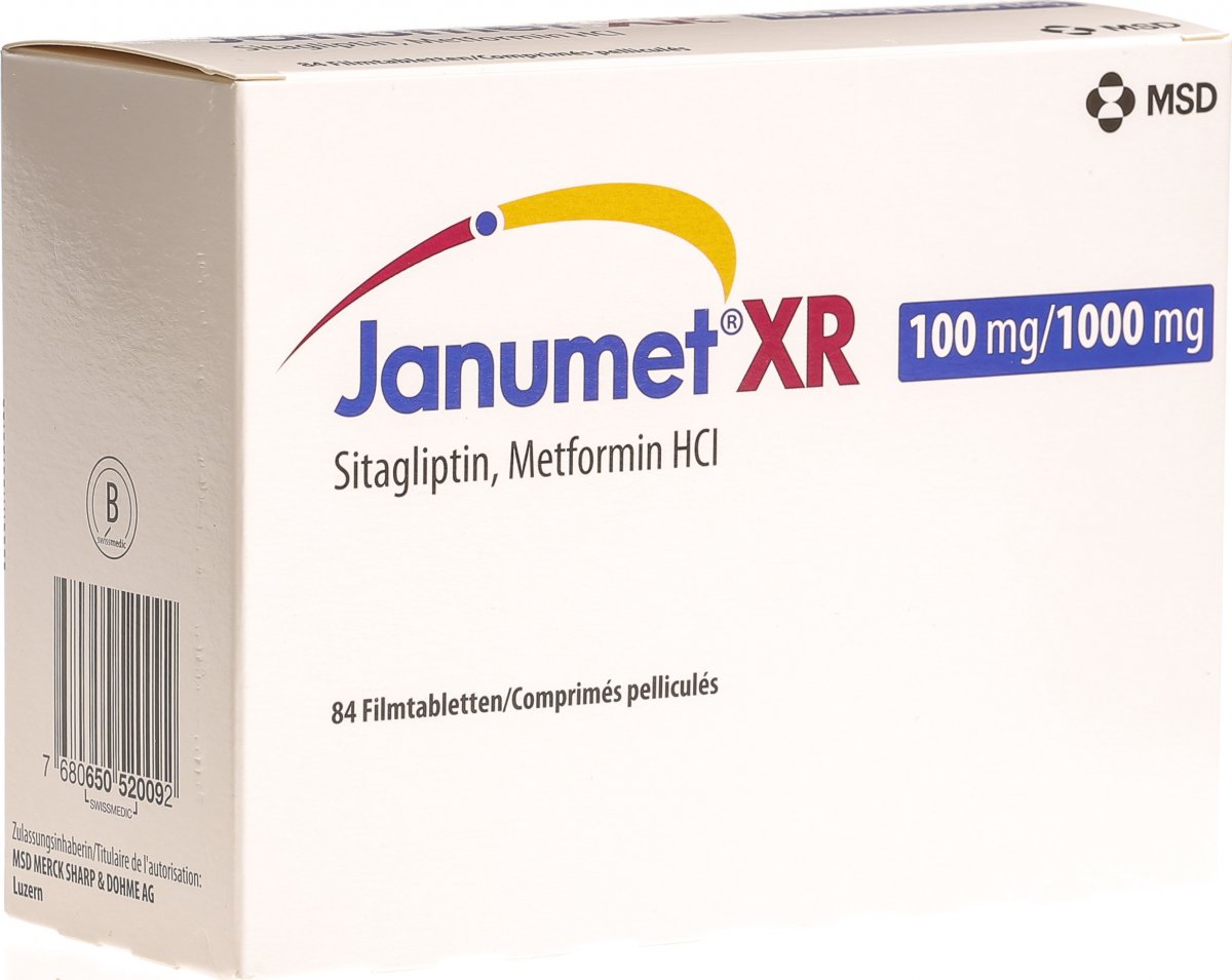 Janumet XR Retard Filmtabletten 100/1000mg 3 Flasche 28 Stück in der Adler Apotheke