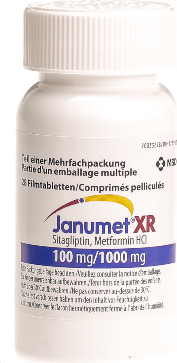 Janumet XR Retard Filmtabletten 100/1000mg 3 Flasche 28 Stück in der