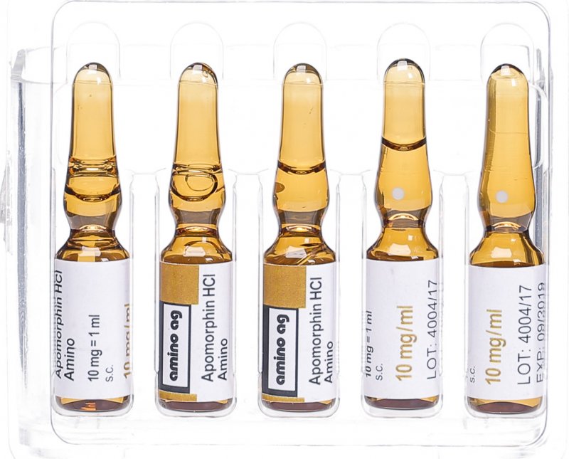 Apomorphin HCl Amino Injektionslösung 10mg/ml 10 Ampullen 1ml in der ...