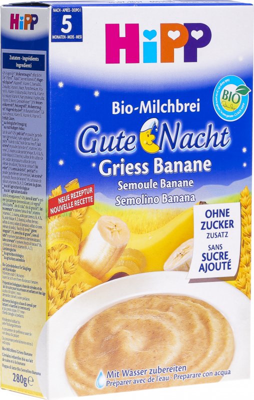 Abendbrei Welche Milch Hipp Gute Nacht Milchbrei 5 Monate Griess Banane 280g in der Adler Apotheke