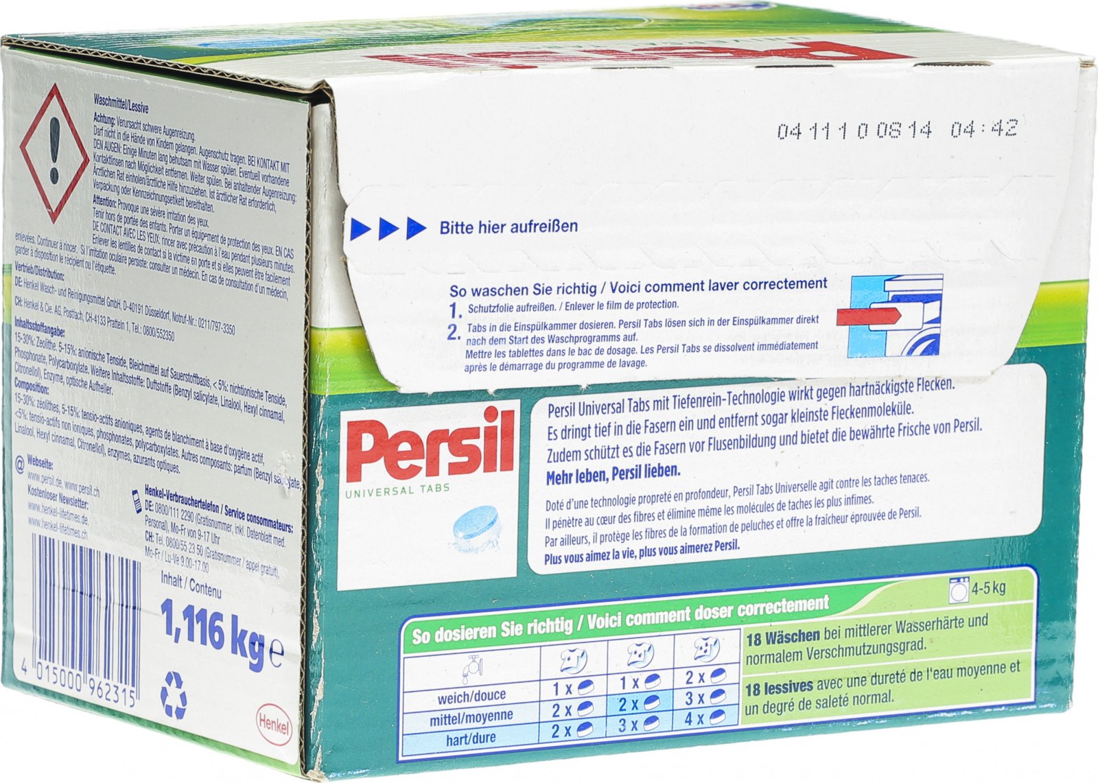 Persil Universal Tabs 18 Wg Box 1.116kg in der Adler Apotheke