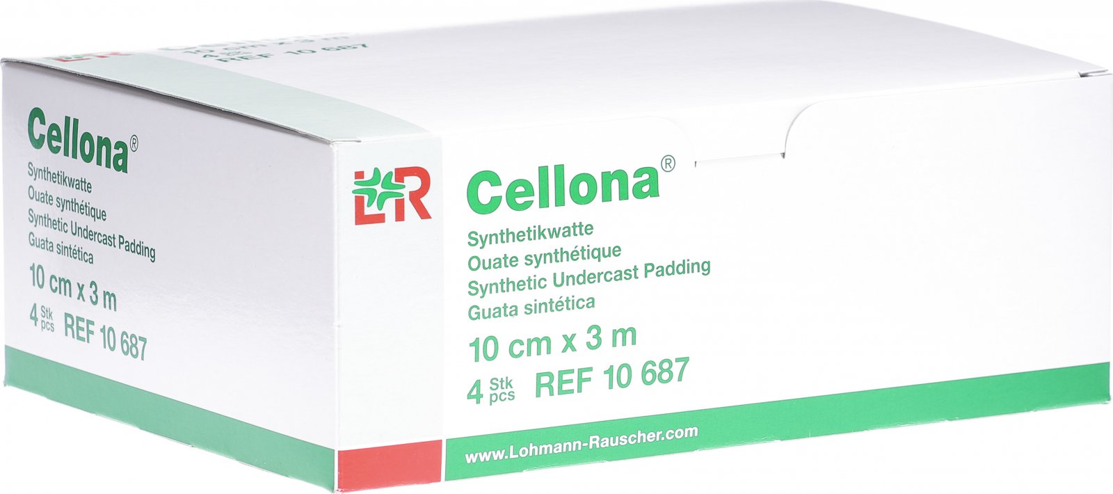 Cellona Synthetikwatte 10cmx3m Weiss Rolle 4 Stück in der Adler Apotheke