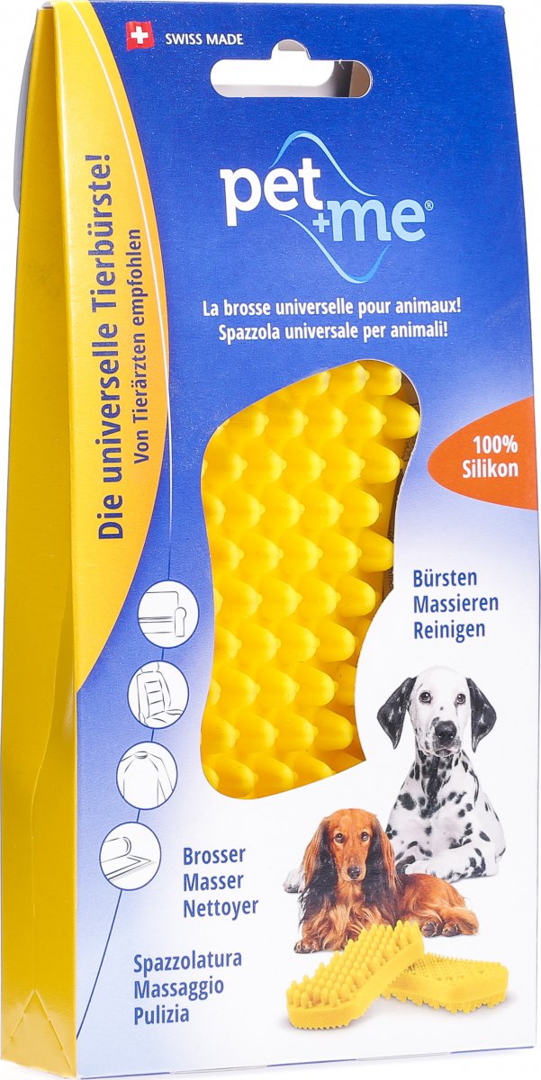 Pet+me Bürste Gelb Hunde Kurzhaar in der Adler Apotheke