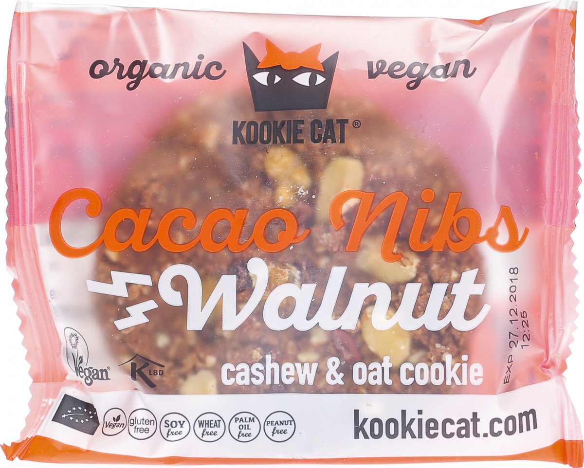 Kookie Cat Cacao Nibs Walnut Cookie 12x 50g in der Adler Apotheke