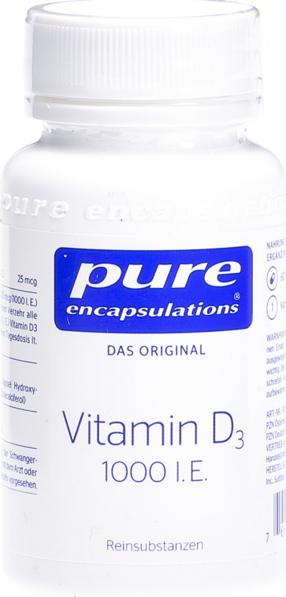 Pure Vitamin D3 Kapseln 1000 IE Dose 60 Stück in der Adler Apotheke