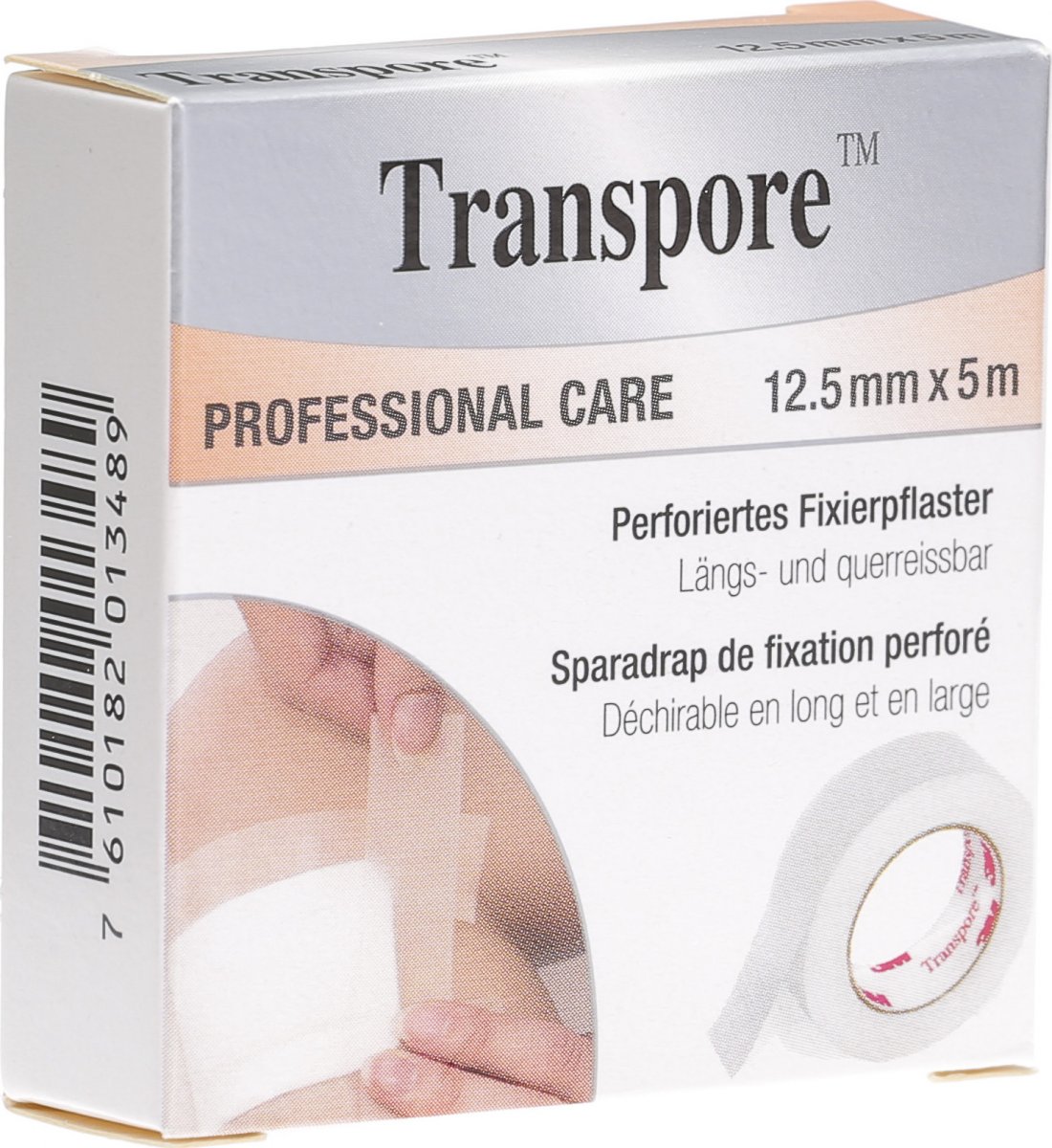 3M Transpore Fixierpflaster 12.5mm x 5m transparent Refill in der Adler Apotheke
