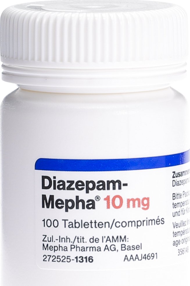 Diazepam Mepha Tabletten 10mg Dose 100 Stück in der Adler Apotheke