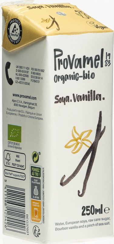 Provamel Bio Soja Drink Vanille (neu) 250ml in der Adler Apotheke