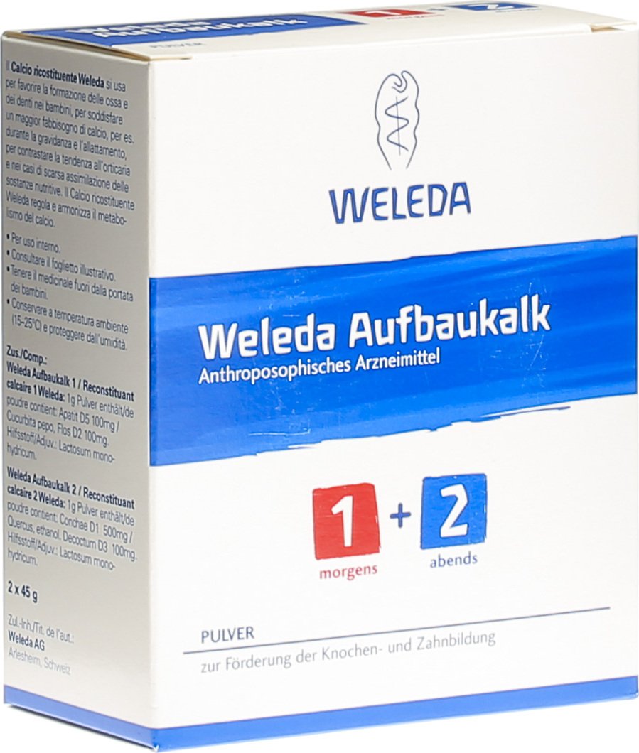 Weleda Aufbaukalk 1+2 Pulver 2 Glas 45g in der Adler Apotheke
