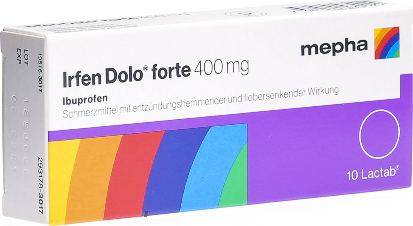 Irfen Dolo Forte Lactab 400mg 10 Stück in der Adler Apotheke
