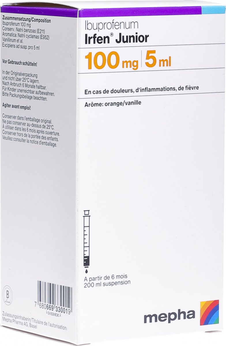 Irfen Junior Suspension 100mg/5ml Flasche 200ml in der Adler Apotheke