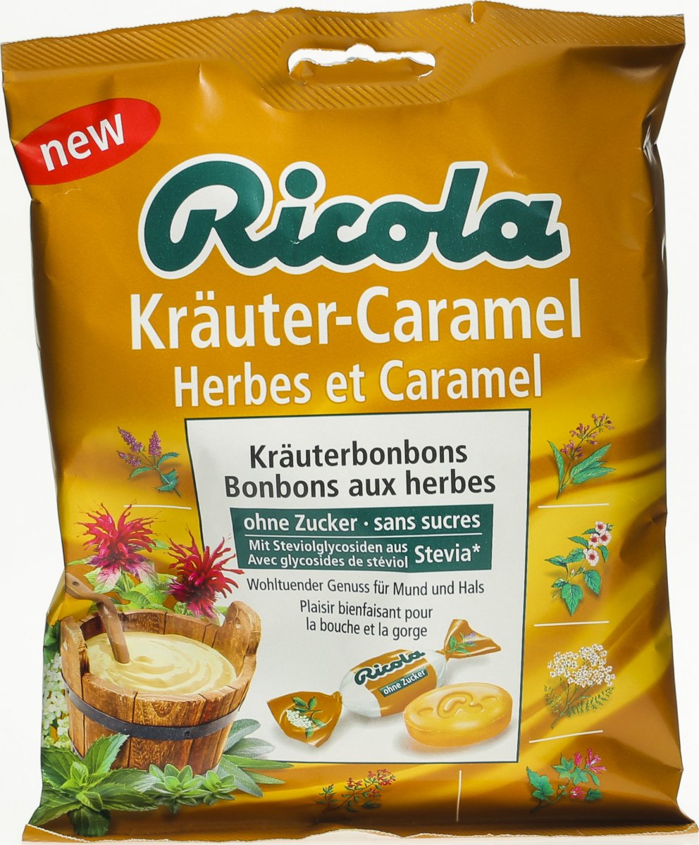 Ricola Kräuter-Caramel ohne Zucker Beutel 125g in der Adler Apotheke