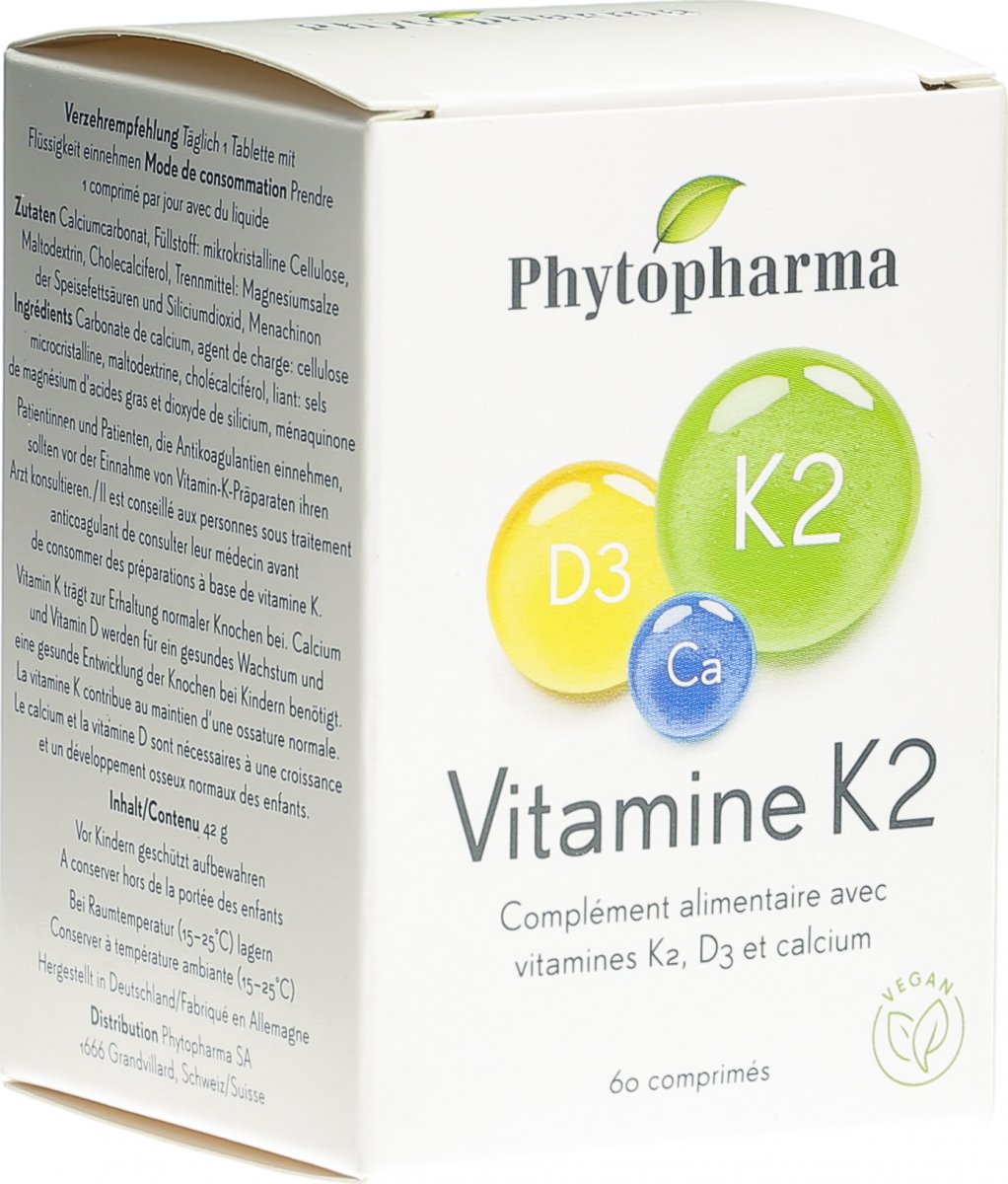 Phytopharma Vitamin K2 Tabletten Dose 60 Stück in der Adler Apotheke