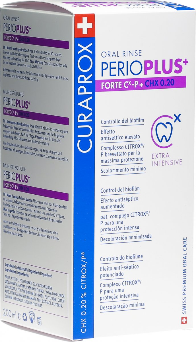 Curaprox Perio Plus Forte Chx 0.2% 200ml in der Adler Apotheke