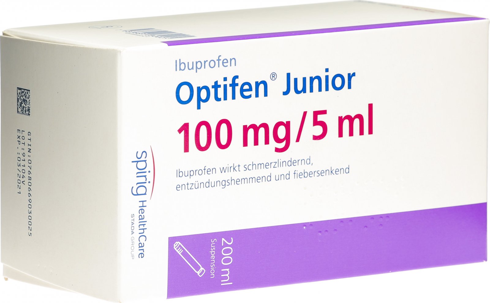 Optifen Junior Suspension 100mg 5ml Flasche 200ml In Der Adler