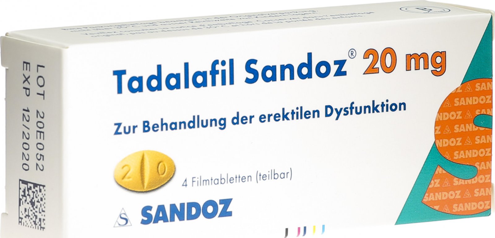 Tadalafil Sandoz Filmtabletten 20mg 4 Stück in der Adler Apotheke