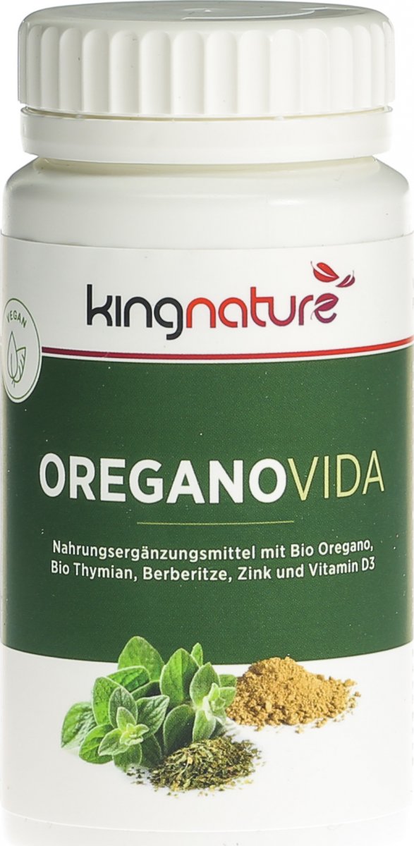 Kingnature Oregano Vida Kapseln 614mg Dose 60 Stück in der Adler Apotheke