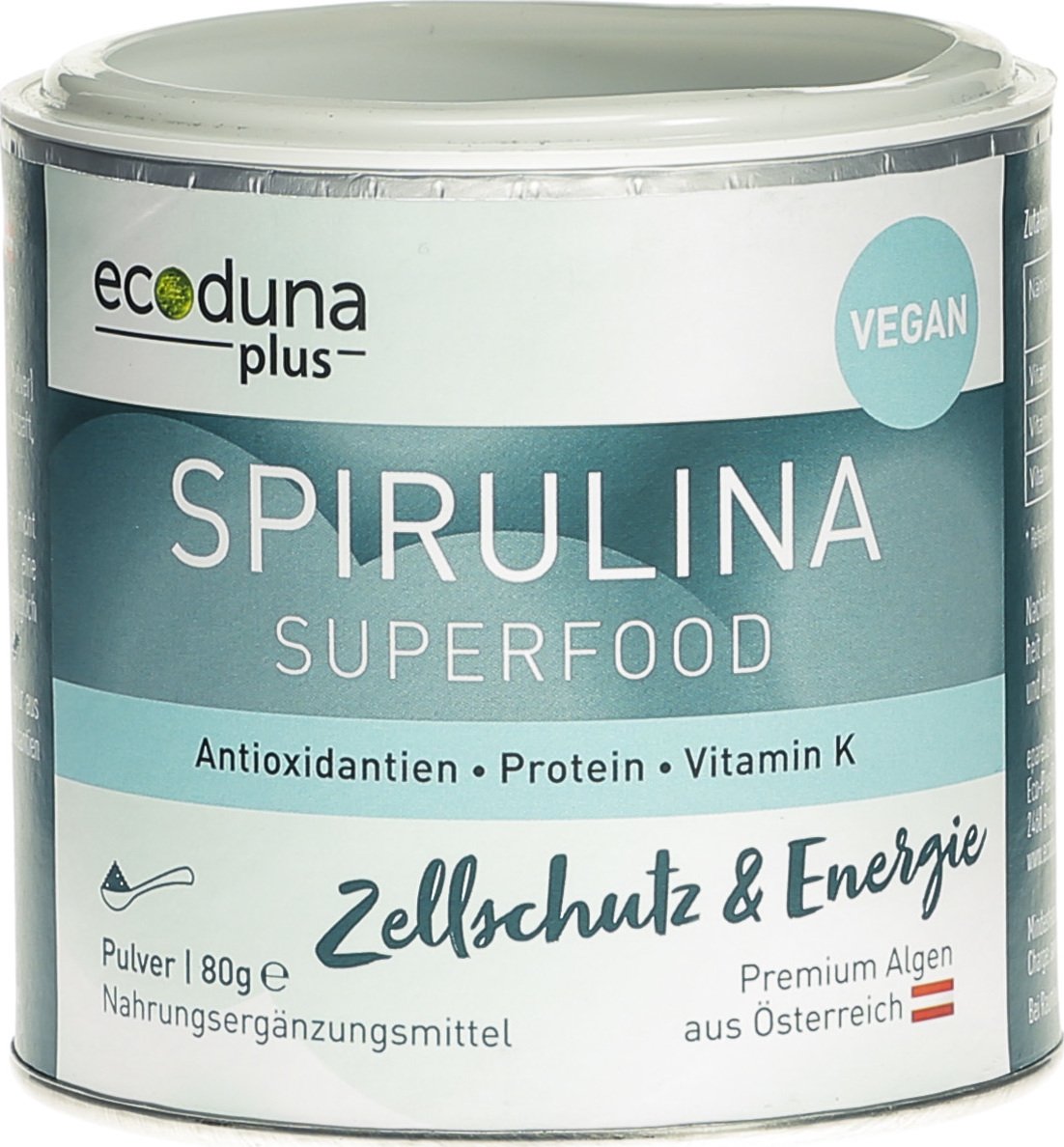Ecoduna Plus Spirulina Pulver Dose 80g in der Adler Apotheke