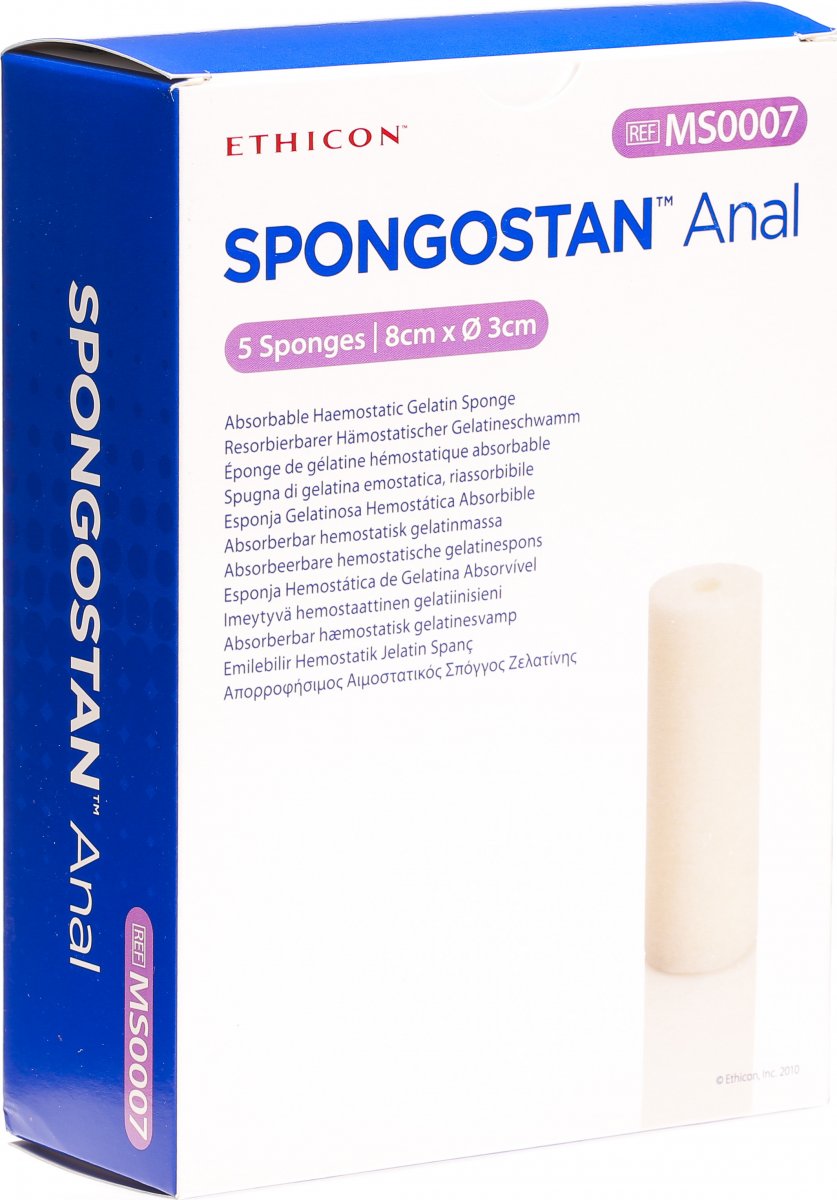 Spongostan Anal Resorbierbarer Hämostatischer Gelatineschwamm 8x3cm 5