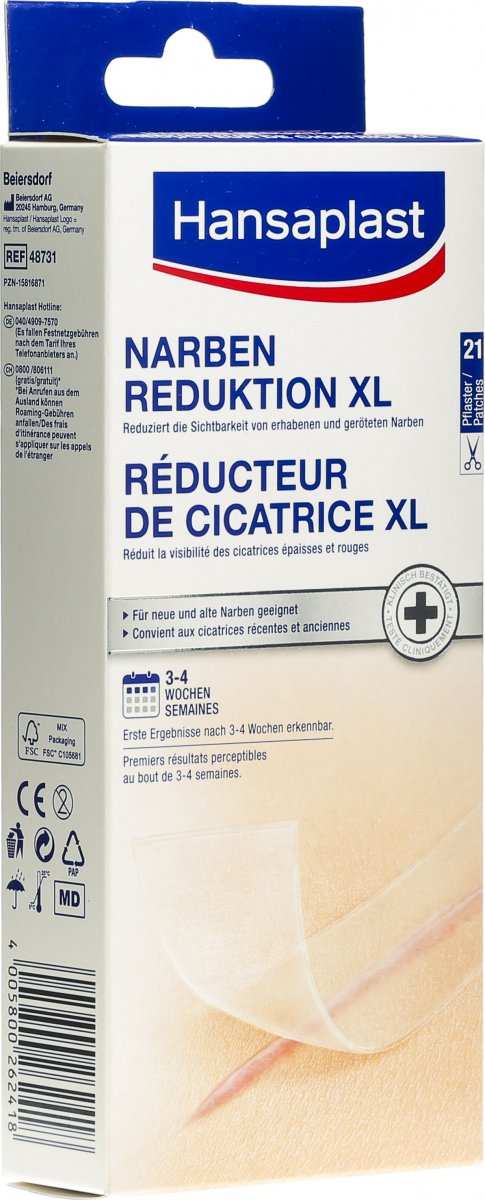 Hansaplast Narben Reduktion Pflaster XL 21 Stück in der Adler Apotheke