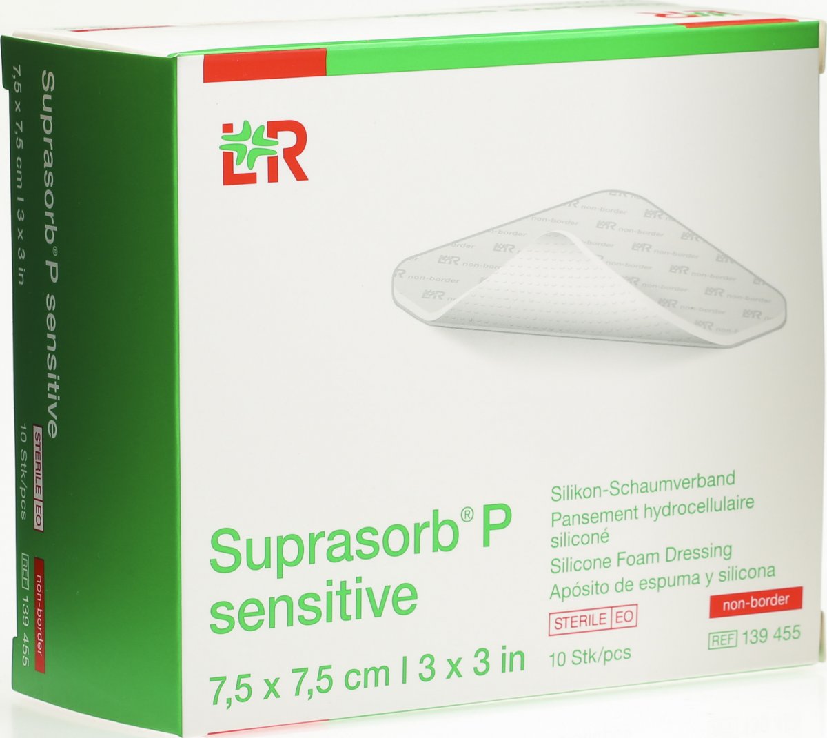 Suprasorb P Sensitive Non-Border 7.5x7.5cm 10 Stück in der Adler Apotheke
