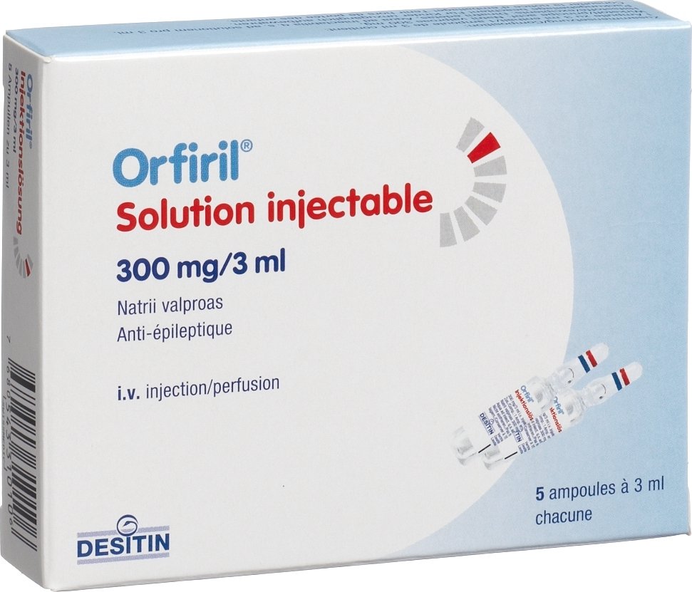 Orfiril Injektionslösung 300mg/3ml Ampullen 5 Stück in der Adler Apotheke