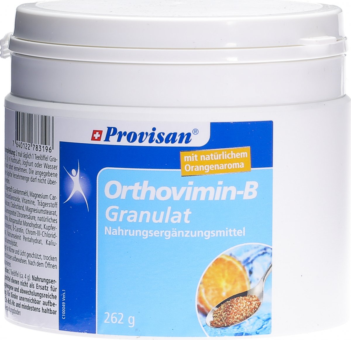 Hck-orthovimin B Granulat mit Orangenaroma 262g in der Adler Apotheke