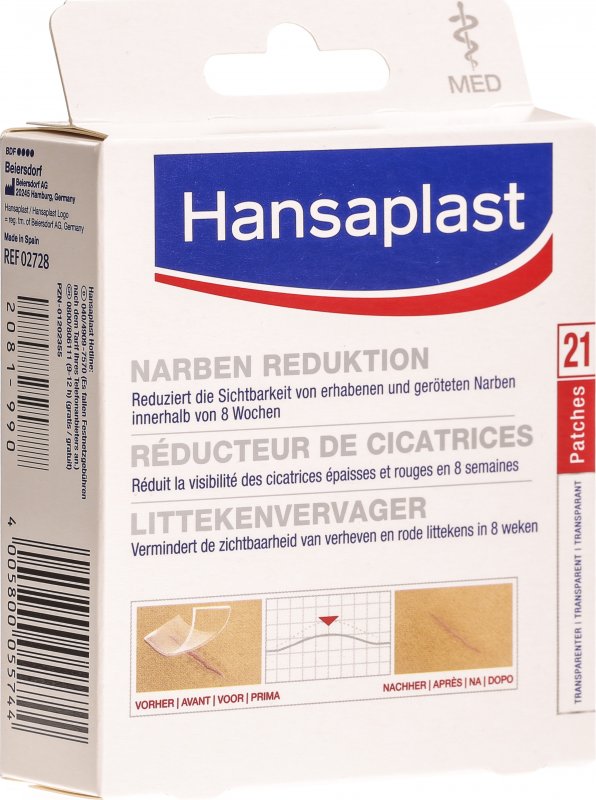 Hansaplast Narben Reduktion Pflaster 7x4cm 21 Stück in der Adler Apotheke