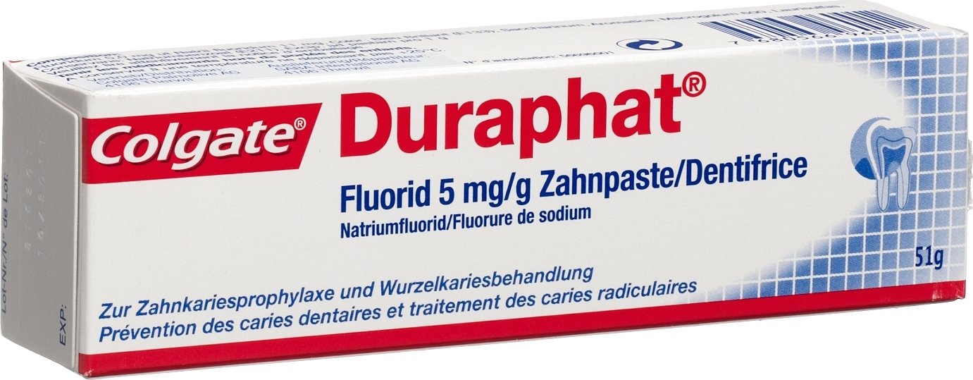 Duraphat Fluorid Zahnpaste 5mg/g 51g in der Adler Apotheke