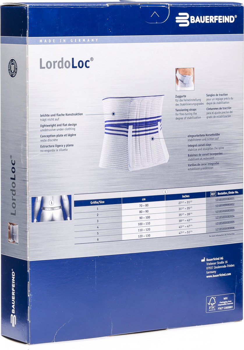 Lordoloc Bandage Grösse 1 70-80cm Titan in der Adler Apotheke
