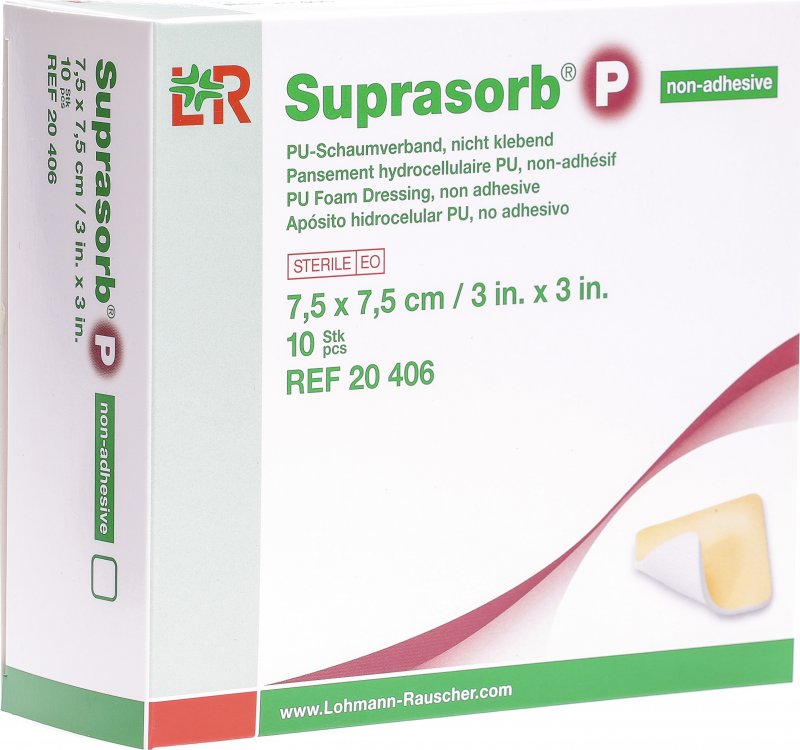 Suprasorb P Schaumverband 7.5x7.5cm nicht klebend 10 Stück in der Adler ...