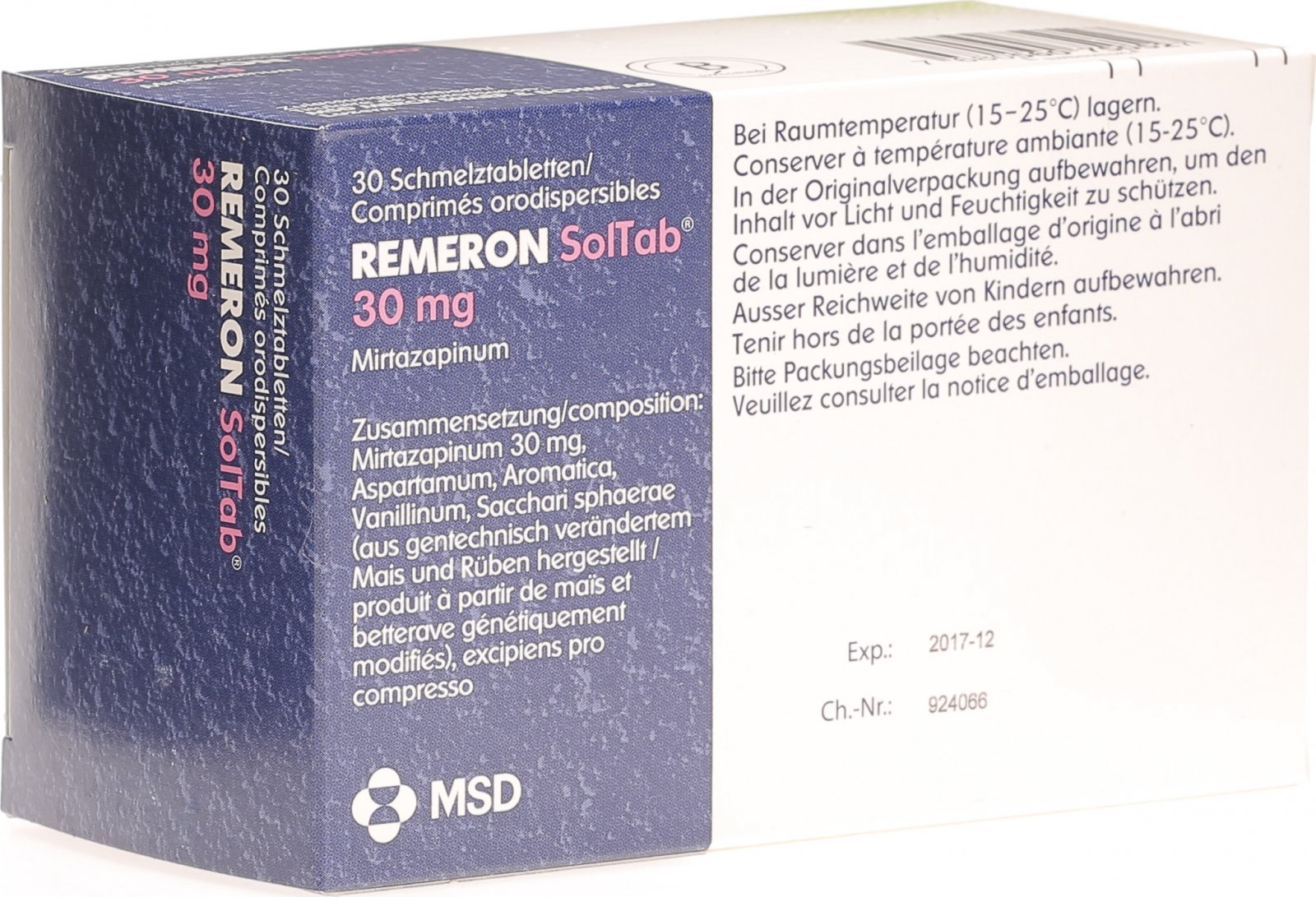 Remeron Soltab Schmelztabletten 30mg 30 Stück in der Adler Apotheke