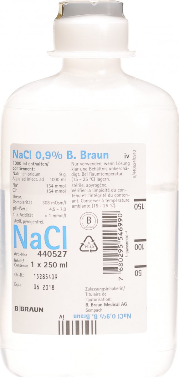 NaCl Braun 0.9% O Best Ecofl Pl 250ml in der Adler Apotheke