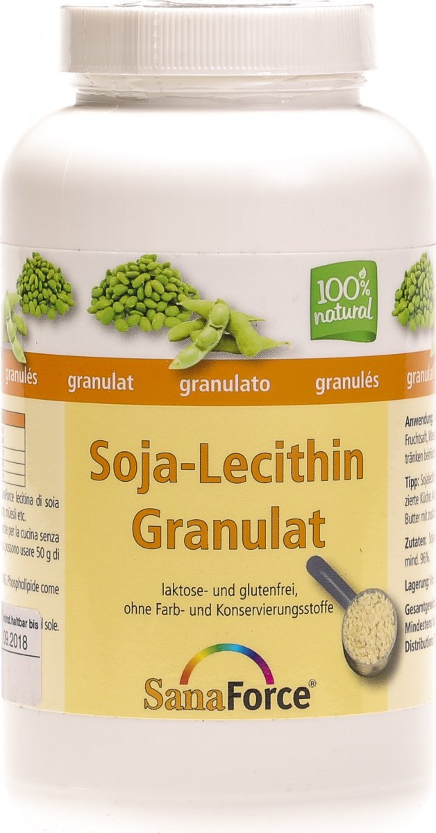 Sanaforce Soja Lecithin Granulat ohne Gvo Dose 200g in der Adler Apotheke