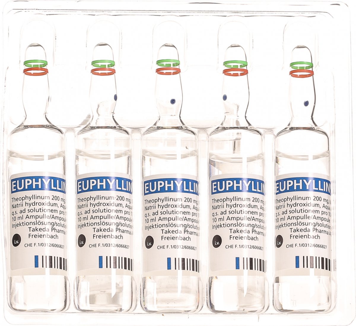 Euphyllin N Injektionslösung 200mg/10ml 5 Ampullen 10ml in der Adler ...
