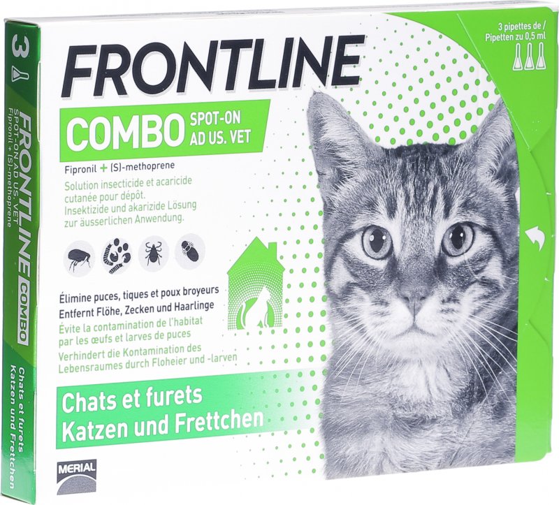 Frontline Combo Spot On Lösung Katzen 3x 0.5ml in der Adler Apotheke