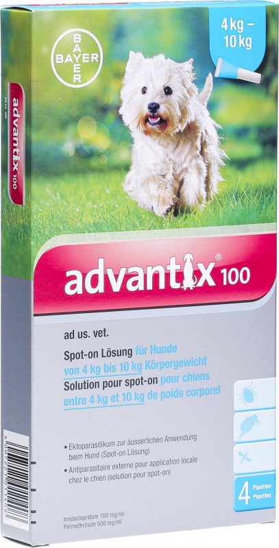 Advantix 100 Lösung F Hunde 4x 1ml in der Adler Apotheke