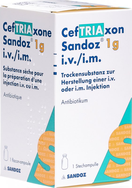 Ceftriaxon Sandoz Trockensubstanz 1g Durchstechflasche in der Adler